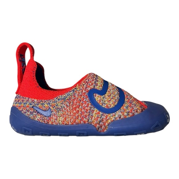 Nike Size 5C 6C 7C Swoosh 1 Siren Red Game Royal (TD) Flyknit Infant Shoe NEW - Picture 1 of 14